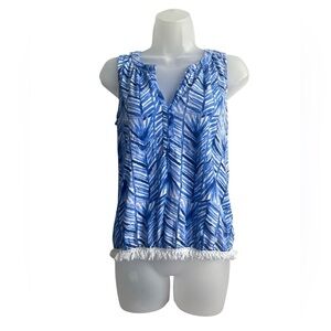 Lilly Pulitzer Lapis Blue Costa Kipper Top Size Small